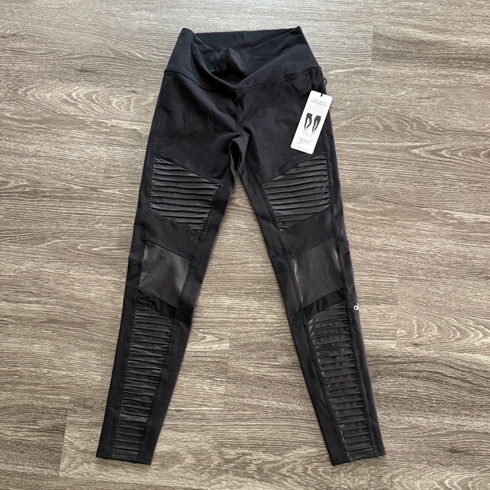 ALO Yoga Black High-Waist Moto Legging - L - Picture 2 of 4